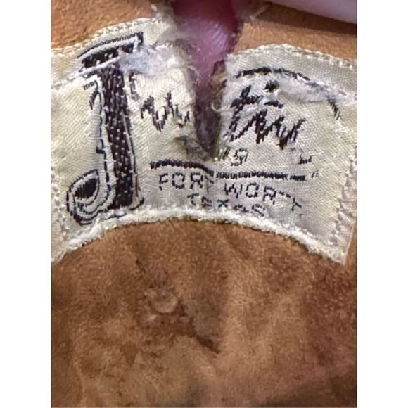 Vintage Justin Fort Worth Womens Size 6.5 A Narrow Brown Leather Cowboy Western - Picture 10 of 12